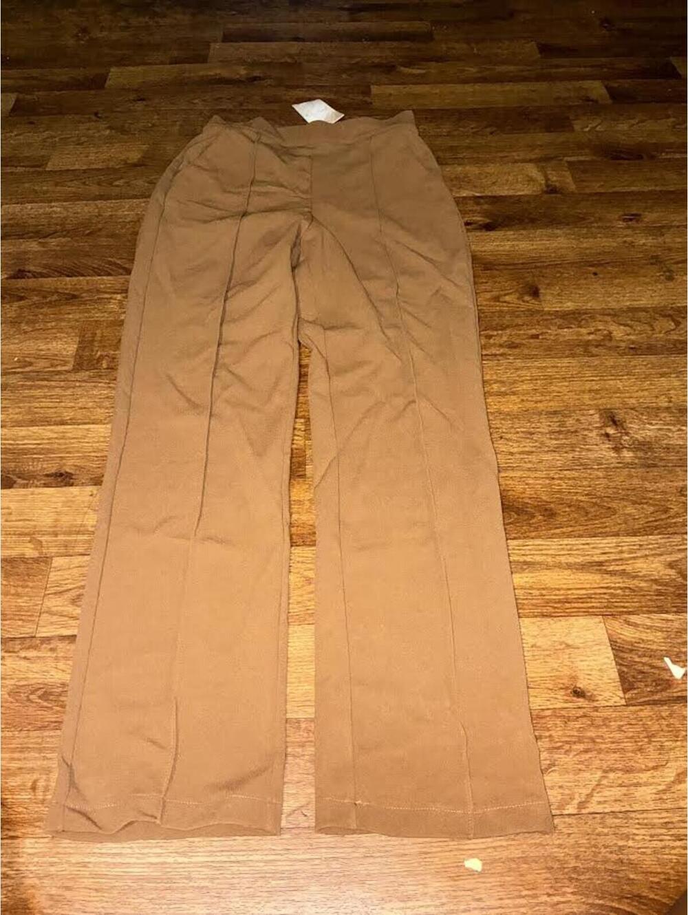 Zenana Brown High-Waisted Wide-Leg Pants Size Small
